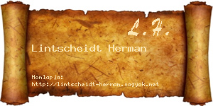 Lintscheidt Herman névjegykártya
